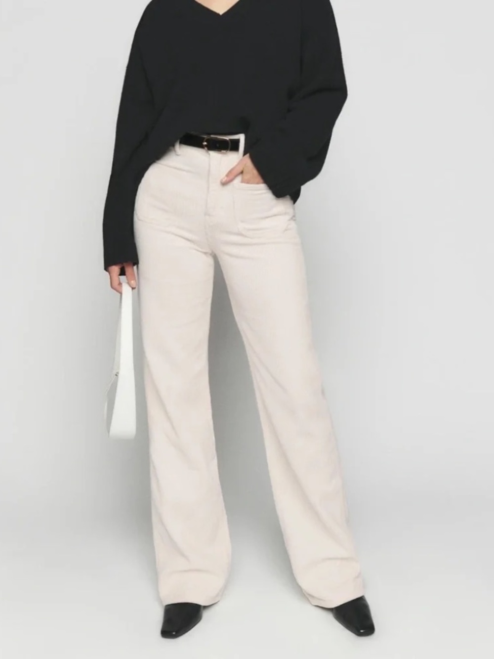 REFORMATION Alyssa High Rise Wide Leg Corduroy Pants, Size 27 NWOT